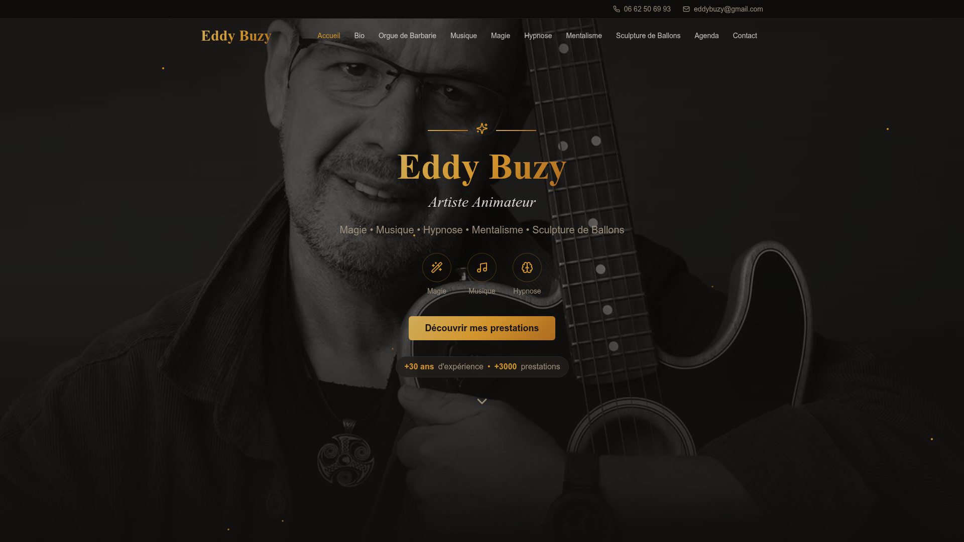 Site web artiste animateur événementiel